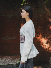 Corduroy Jacket with Embroidered Belt