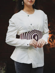 Corduroy Jacket with Embroidered Belt