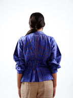 Raw Silk Pleated Top