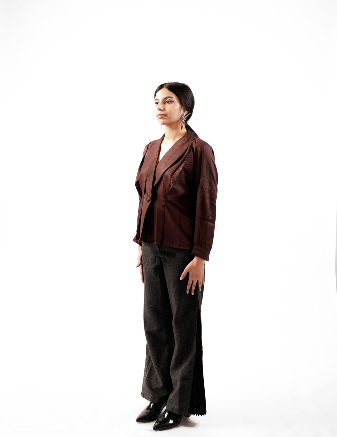 Dobbi Silk Pleated Top