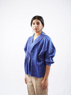 Raw Silk Pleated Top