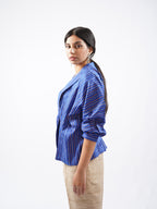 Raw Silk Pleated Top