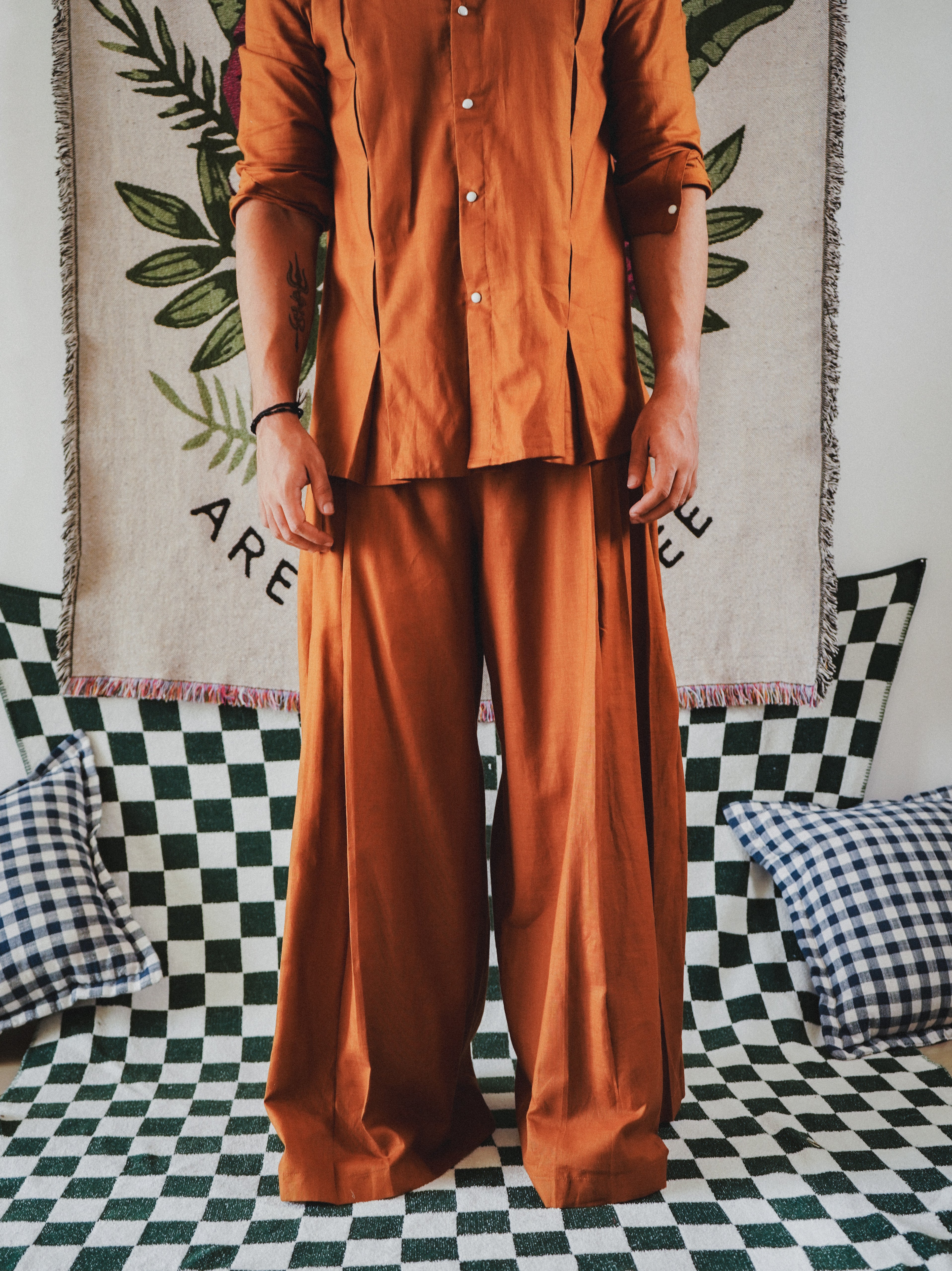 Ahi Linen Shirt & Prithvi Pants (Unisex Coord Set)