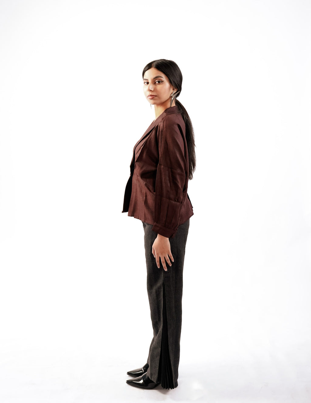 Dobbi Silk Pleated Top