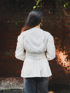 Corduroy Jacket with Embroidered Belt