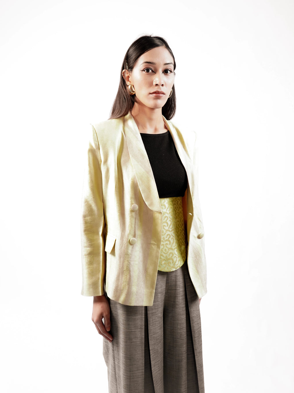 Silk Pleated Trouser