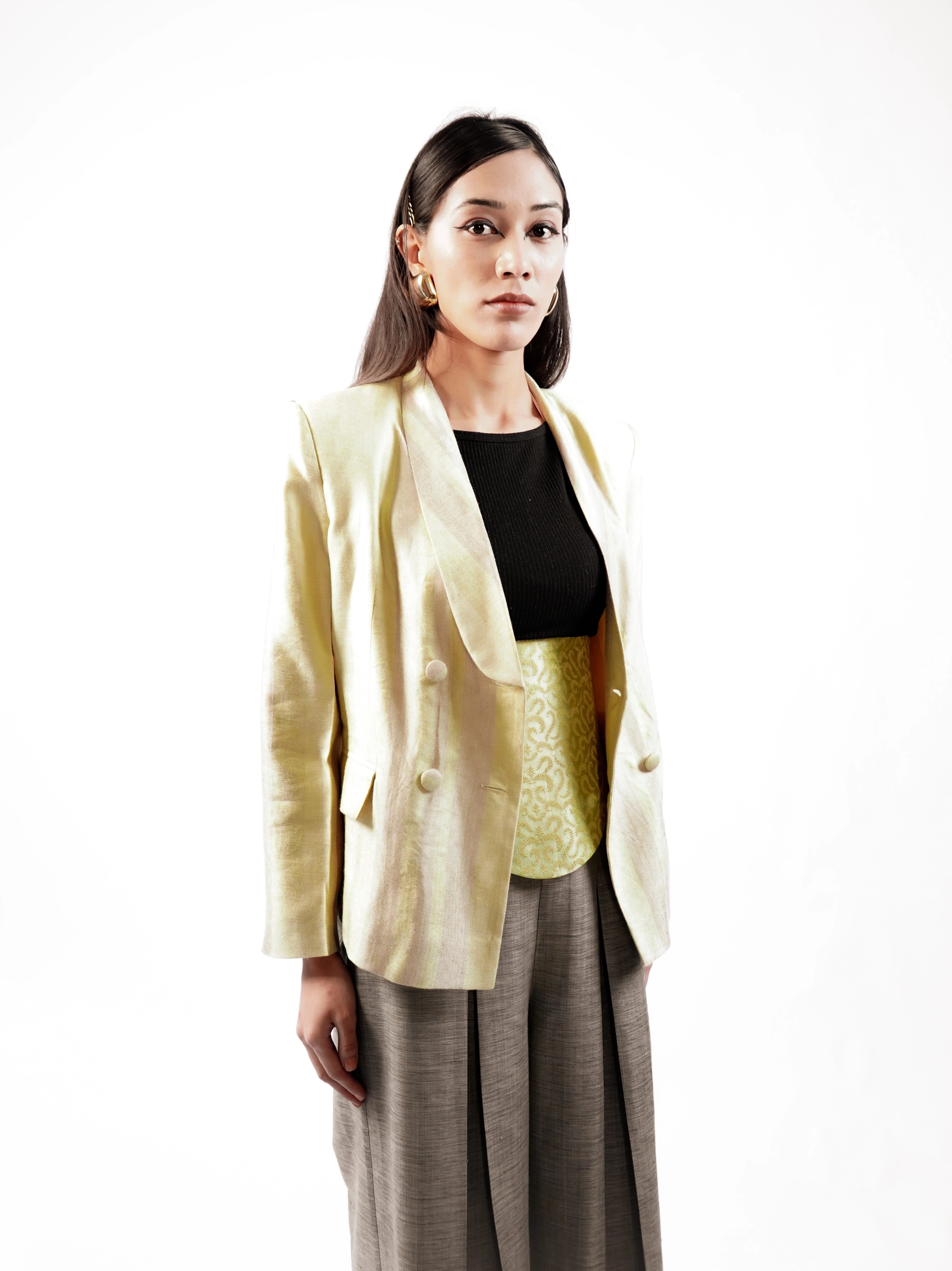Silk Pleated Trouser