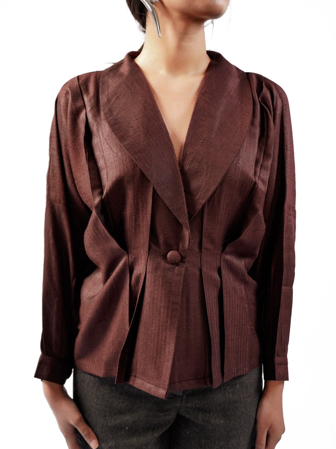 Dobbi Silk Pleated Top