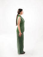 Olive Noil Silk  Coordinated Set