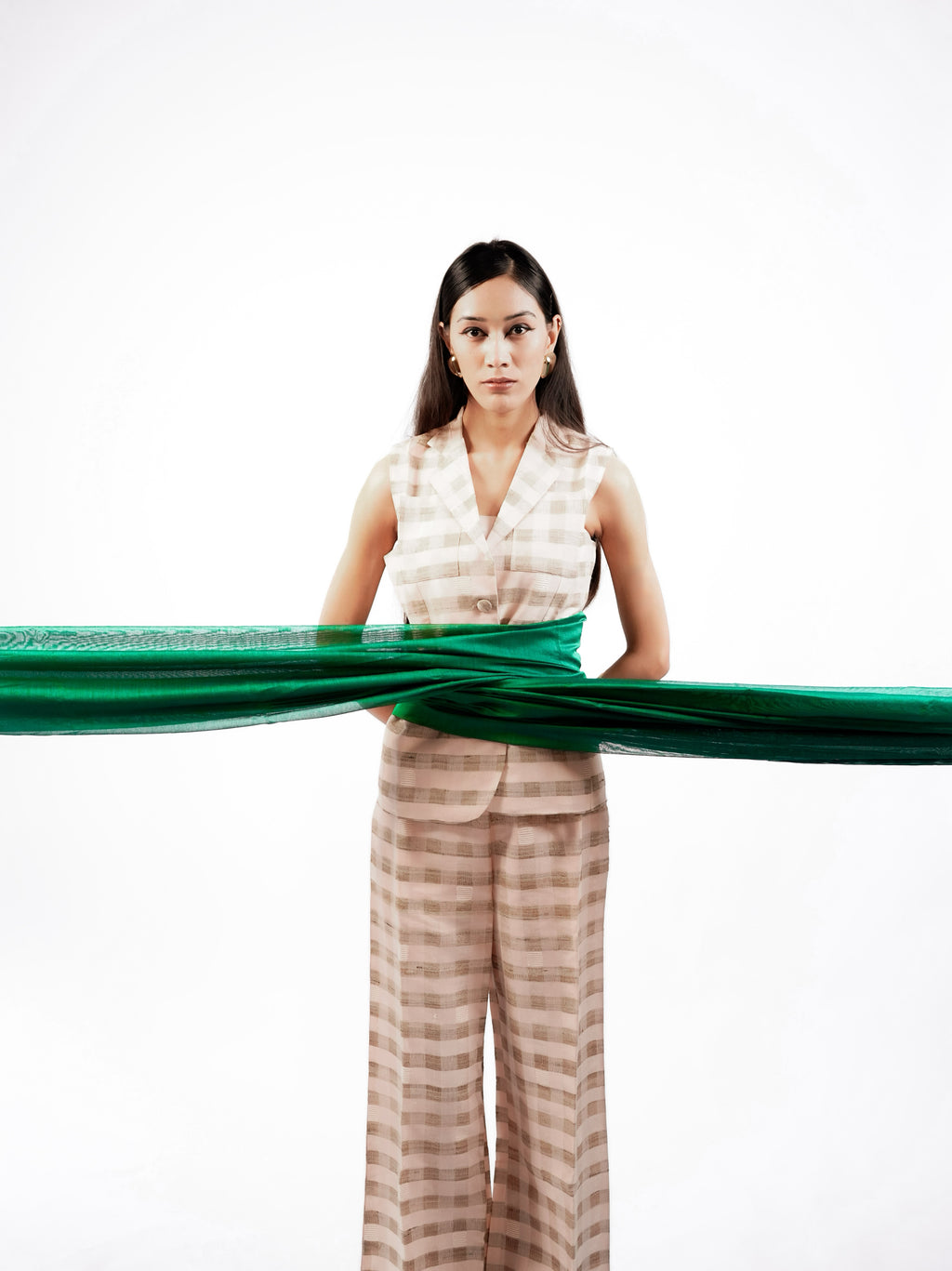Seashell Noil Silk Coordinated Set