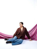 Dobbi Silk Pleated Top