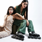 Olive Noil Silk  Coordinated Set