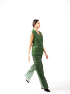 Olive Noil Silk  Coordinated Set