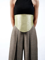Banarasi Silk Corset Belt (Lime)