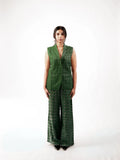Olive Noil Silk  Coordinated Set