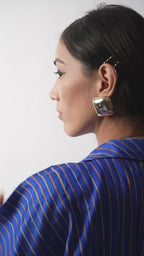 Raw Silk Pleated Top